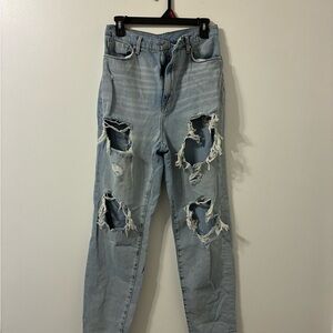 BDG Light Blue High Rise Ripped Jeans